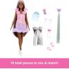 imageBarbie Fun ampamp Fancy Doll ampamp Accessories Blonde Fashion Doll with ExtraLong Hair ampamp 2 Looks Including Silver Metallic Dress ampamp Hair ExtensionBlack Hair