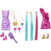 imageBarbie Fun ampamp Fancy Doll ampamp Accessories Blonde Fashion Doll with ExtraLong Hair ampamp 2 Looks Including Silver Metallic Dress ampamp Hair ExtensionRainbow Hair