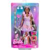 imageBarbie Fun ampamp Fancy Doll ampamp Accessories Blonde Fashion Doll with ExtraLong Hair ampamp 2 Looks Including Silver Metallic Dress ampamp Hair ExtensionBlack Hair