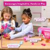 imageBarbie Tool Box Playset  18 Piece Deluxe Tool Set Pretend Play Construction Tools with Tape Measure Girls Pink Tool Box with Handle Perfect Preschool Role Play Toy for Kids