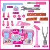 imageBarbie Tool Box Playset  18 Piece Deluxe Tool Set Pretend Play Construction Tools with Tape Measure Girls Pink Tool Box with Handle Perfect Preschool Role Play Toy for Kids