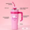 imageMINISO Barbie Collection Steel Cup with Handle and Straw 1600mL  Stylish and Sustainable Drinkware for Barbie EnthusiastsLight Pink