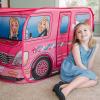 imageSunny Days Entertainment Barbie Dream Camper Pop Up Play Tent Pink Indoor Playhouse for Kids Gift for Girls