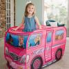 imageSunny Days Entertainment Barbie Dream Camper Pop Up Play Tent Pink Indoor Playhouse for Kids Gift for Girls