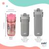 imageZak Designs Barbie Harmony Water Bottle for Travel or At Home 20oz Stainless Steel is LeakProof When Closed and Vacuum Insulated with Straw Lid and Carry Handle PinkDisney Princess