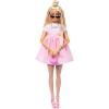 imageBarbie Deluxe Style Doll 3 in Barbiecore Outfit Blond Hair in Top Knot Pink Pastel Dress with Oversized Bow and Accessories Like Mesh TightsBlonde