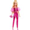 imageBarbie Deluxe Style Doll 6 in Metallic Coral Pink Dress with Bubble Hem Black Hair in Ponytail Accessories Like Sunglasses Jewelry and HandbagMetallic Pink Top and Pants