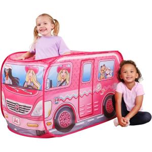 imageBarbie Coastal Cowgirl Camper PopUp Play Tent for Kids  Indoor Playhouse with RollUp Door ampamp Roof Openings  Easy Setup Folds Flat for Storage  Safe for Toddlers ampamp Kids Ages 3