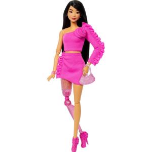 imageBarbie Deluxe Style Doll 3 in Barbiecore Outfit Blond Hair in Top Knot Pink Pastel Dress with Oversized Bow and Accessories Like Mesh TightsBlack Hair