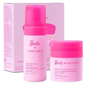 imageEvereden Barbie Limited Edition Kids Happy Face Duo  Exclusive Barbie Accessories  MultiVitamin Kids Face Wash ampamp Cream Set with Stickers  Bracelets  Clean Vegan Skin Care for Children 3