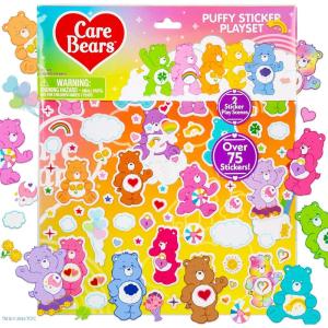 imageHorizon Group USA Barbie Puffy Sticker Playset 75 Reusable Stickers 2Sided Beach Play Scene TravelFriendly Ages 3Care Bears