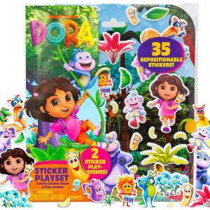 imageHorizon Group USA Barbie Puffy Sticker Playset 75 Reusable Stickers 2Sided Beach Play Scene TravelFriendly Ages 3Dora
