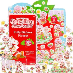 imageHorizon Group USA Barbie Puffy Sticker Playset 75 Reusable Stickers 2Sided Beach Play Scene TravelFriendly Ages 3Strawberry Shortcake
