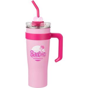 imageMINISO Barbie Collection Steel Cup with Handle and Straw 1600mL  Stylish and Sustainable Drinkware for Barbie EnthusiastsLight Pink