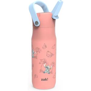 imageZak Designs Barbie Harmony Water Bottle for Travel or At Home 20oz Stainless Steel is LeakProof When Closed and Vacuum Insulated with Straw Lid and Carry Handle PinkDisneys Stitch