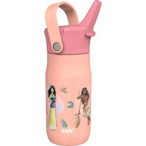 imageZak Designs Barbie Harmony Water Bottle for Travel or At Home 20oz Stainless Steel is LeakProof When Closed and Vacuum Insulated with Straw Lid and Carry Handle PinkDisney Princess Ariel  Mulan  Moana  Cinderella