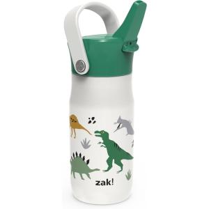 imageZak Designs Barbie Harmony Water Bottle for Travel or At Home 20oz Stainless Steel is LeakProof When Closed and Vacuum Insulated with Straw Lid and Carry Handle PinkDinosaur