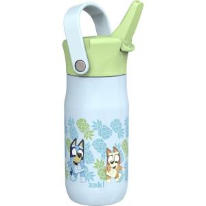 imageZak Designs Barbie Harmony Water Bottle for Travel or At Home 20oz Stainless Steel is LeakProof When Closed and Vacuum Insulated with Straw Lid and Carry Handle PinkBluey Bluey  Bingo  Muffin
