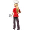 imageBarbie Chef Doll Petite Dressed in ChefInspired Coat with Frying Pan Chefs Hat and Blonde Hair Gift for 3 to 7 Year Olds