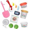imageBarbieCareers Playset Blonde Pizza Chef Doll with Toy Oven ampamp Counter with Sliding Conveyer Belt Molds 3 Dough Colors ampamp Accessories