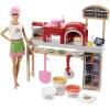 imageBarbieCareers Playset Blonde Pizza Chef Doll with Toy Oven ampamp Counter with Sliding Conveyer Belt Molds 3 Dough Colors ampamp Accessories