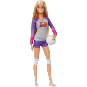 imageBarbie Careers Fashion Doll ampamp Accessory Made to Move Volleyball Player Wearing Removable Uniform with Ball 22 Bendable Joints