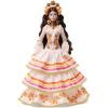 imageBarbie Signature Doll Da De Muertos 2025 Collectible in Ruffled Cream Gown Trimmed with Marigolds and Ribbon Flower Crown and Calavera Face Paint