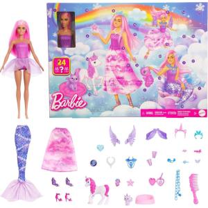 imageBarbie Advent Calendar with Doll ampamp 24 Surprise Toy Accessories Including Unicorn ampamp Pets Transform Fashion Doll into Mermaid Fairy ampamp More