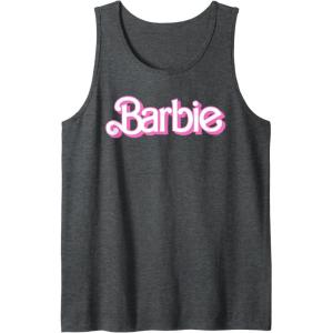 imageBarbie Logo Bright White Tank TopDark Heather Grey