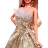 imageBarbie Signature 2025 Holiday Blonde Fashion Doll Wearing Silver ampamp Gold Gown Seasonal Collector in Displayable Packaging ampamp StandBlonde
