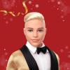 imageBarbie Signature 2025 Holiday Dark Brown Hair Ken Collectible Fashion Doll Wearing Full Suit with Golden Jacket in Displayable Packaging ampamp Doll StandBlonde