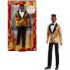 imageBarbie Signature 2025 Holiday Dark Brown Hair Ken Collectible Fashion Doll Wearing Full Suit with Golden Jacket in Displayable Packaging ampamp Doll StandDark Brunette