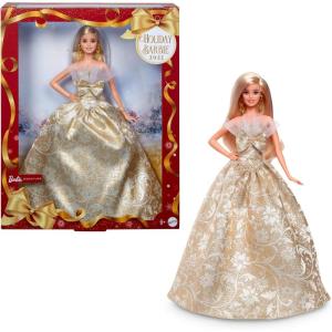 imageBarbie Signature 2025 Holiday Blonde Fashion Doll Wearing Silver ampamp Gold Gown Seasonal Collector in Displayable Packaging ampamp StandBlonde