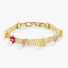 imageAlex and Ani Barbie Core Multicharm Mesh Chain Adjustable Bracelet Shiny Gold Finish Pink 65 to 775 in