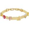 imageAlex and Ani Barbie Core Multicharm Mesh Chain Adjustable Bracelet Shiny Gold Finish Pink 65 to 775 in