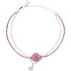 imageAlex and Ani Barbie Movie Disco Double Layer Adjustable Bracelet Shiny Silver Finish Pink 6 to 85 in