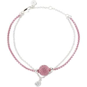 imageAlex and Ani Barbie Movie Disco Double Layer Adjustable Bracelet Shiny Silver Finish Pink 6 to 85 in