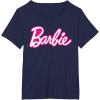 imageBarbie Current Pink and White Script Logo TShirtNavy Blue