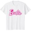 imageBarbie Current Pink and White Script Logo TShirtWhite