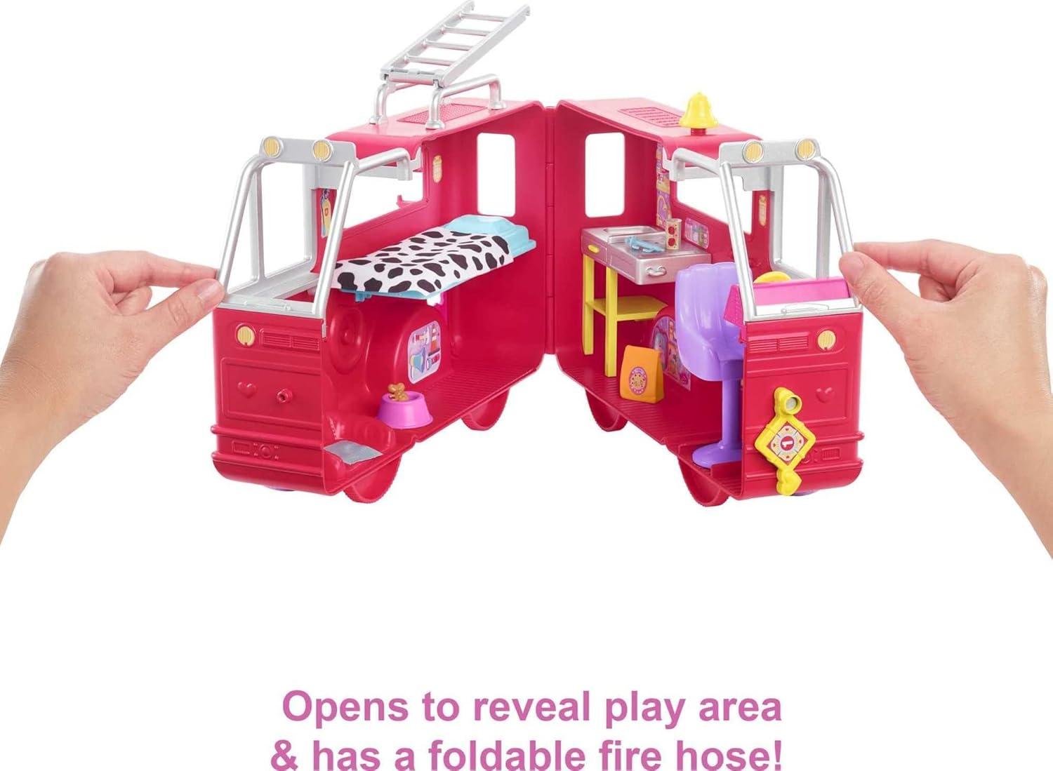 imageBarbie Chelsea Can Be Doll ampamp Toy Fire Truck Playset with Blonde Small Doll 2 Pets ampamp 15 Acessories Open for Fire StationSingle