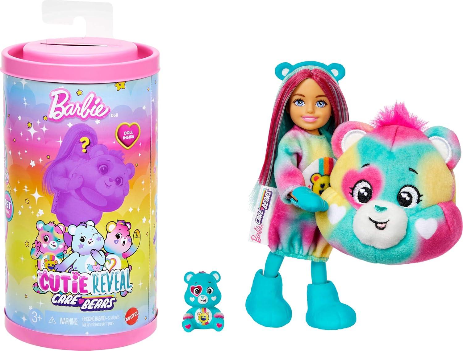 imageBarbie Cutie Reveal Care Bears Chelsea Small Doll ampamp Accessories Series 2 with Plush Costume ampamp 6 Surprises Including Color Change Styles May Vary