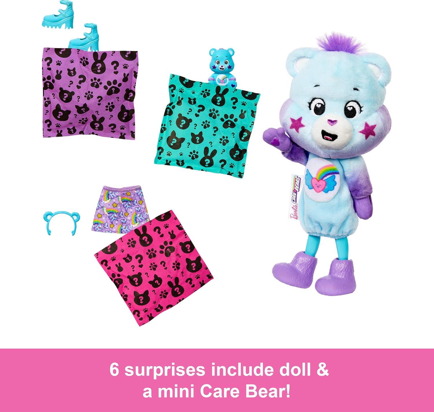 imageBarbie Cutie Reveal Care Bears Chelsea Small Doll ampamp Accessories Series 2 with Plush Costume ampamp 6 Surprises Including Color Change Styles May Vary