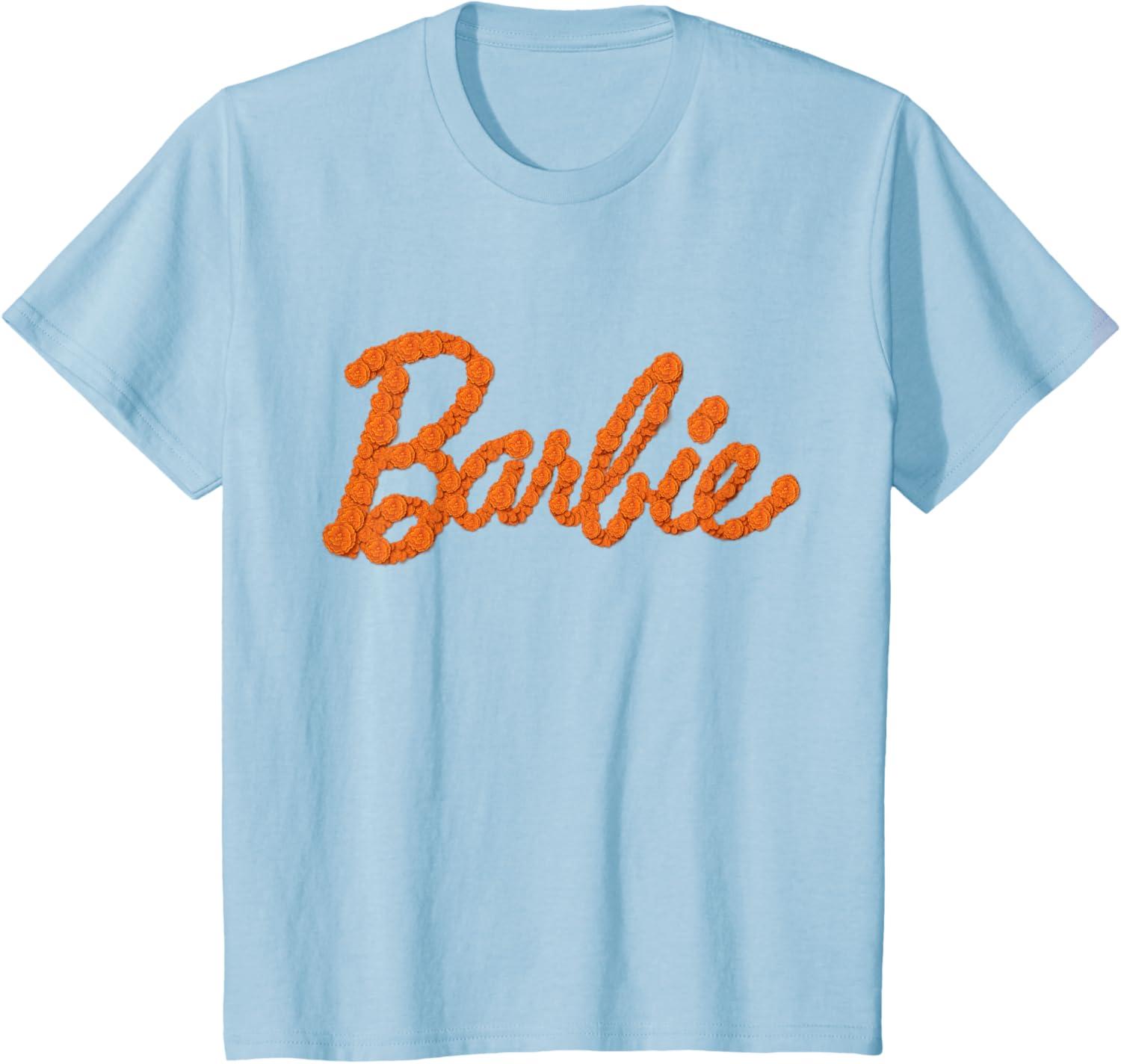 imageBarbie Da De Muertos Marigolds TShirtBaby Blue