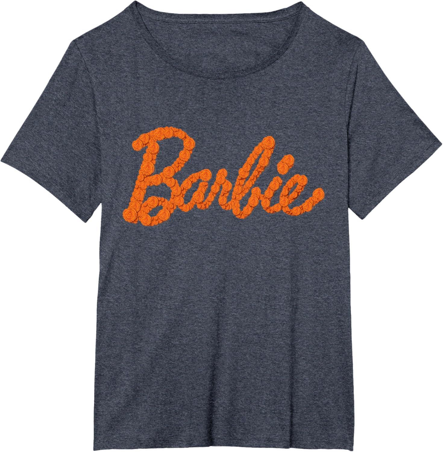 imageBarbie Da De Muertos Marigolds TShirtHeather Blue