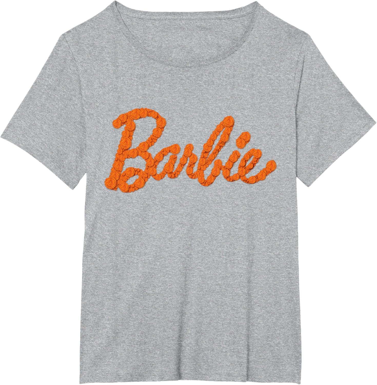 imageBarbie Da De Muertos Marigolds TShirtHeather Grey