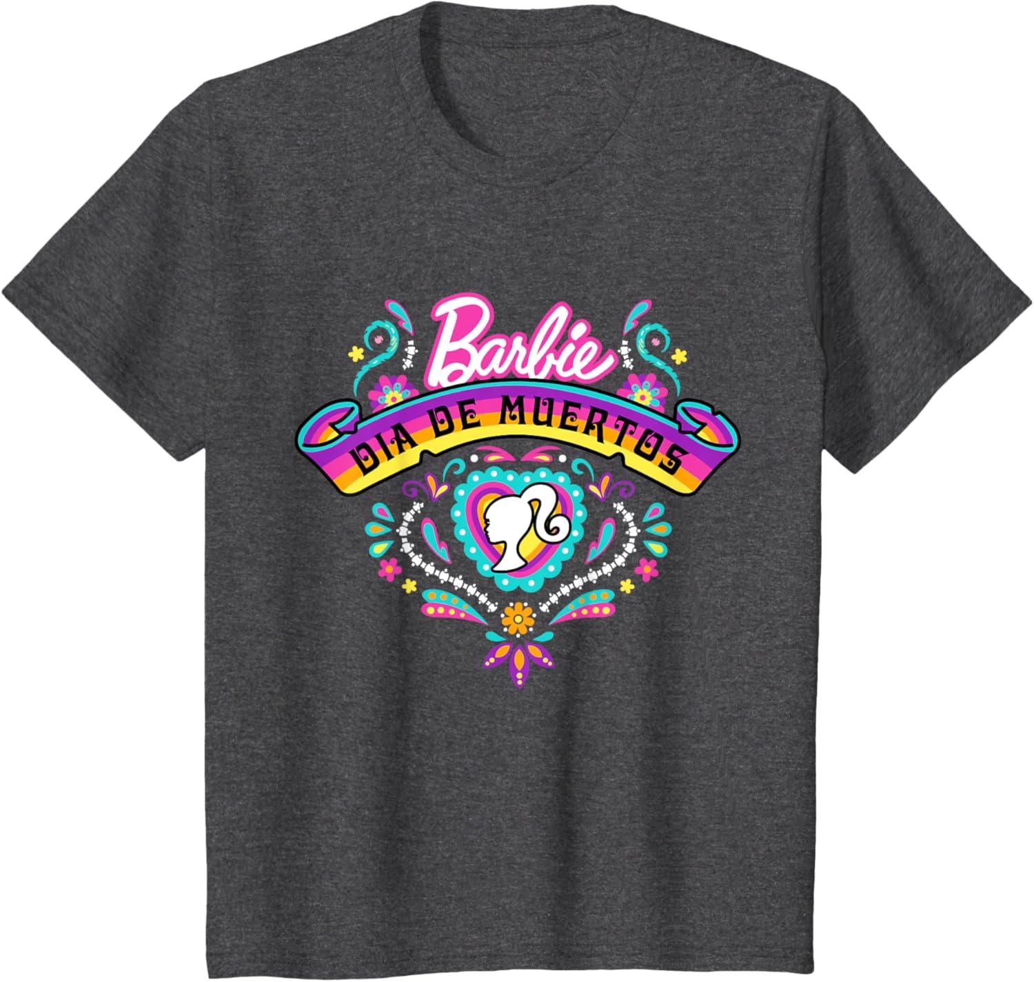 imageBarbie Da De Muertos Remember and Celebrate TShirtDark Heather Grey