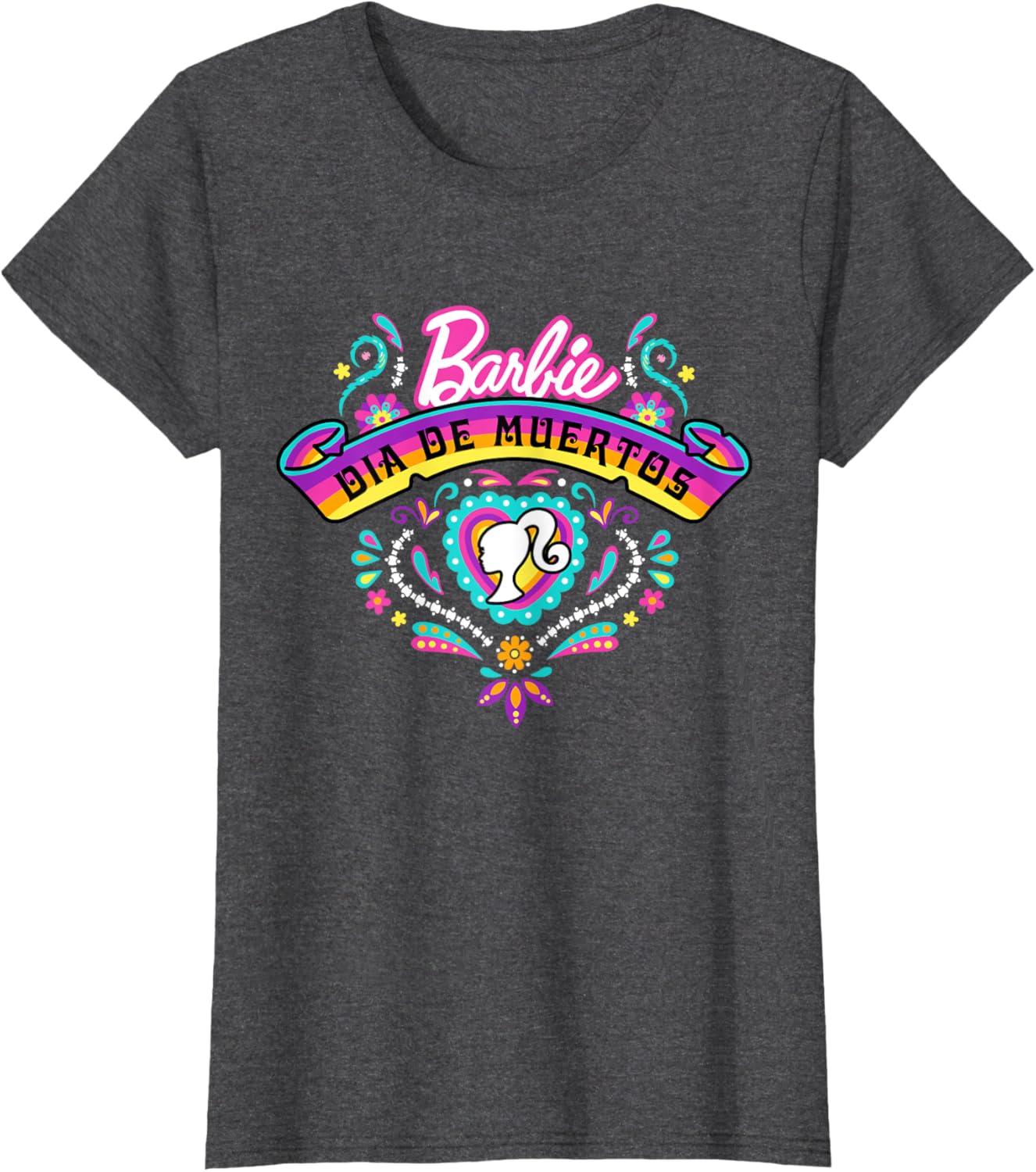 imageBarbie Da De Muertos Remember and Celebrate TShirtDark Heather Grey