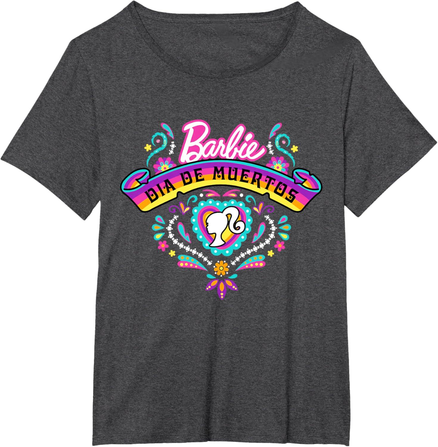 imageBarbie Da De Muertos Remember and Celebrate TShirtDark Heather Grey