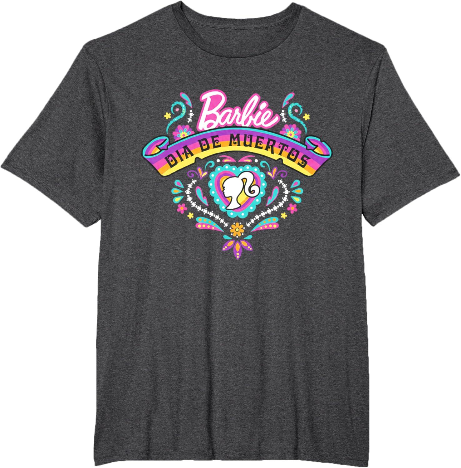 imageBarbie Da De Muertos Remember and Celebrate TShirtDark Heather Grey
