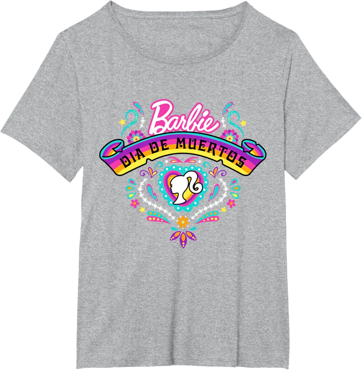 imageBarbie Da De Muertos Remember and Celebrate TShirtHeather Grey